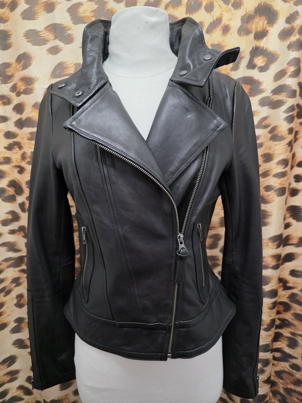 Mackage x Aritzia KENYA Y2K Genuine Leather Moto Jacket in Black - Size S